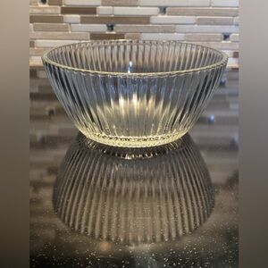 Vintage Clear Ribbed Dessert/Fruit Bowl Ribbed Glass Bowl